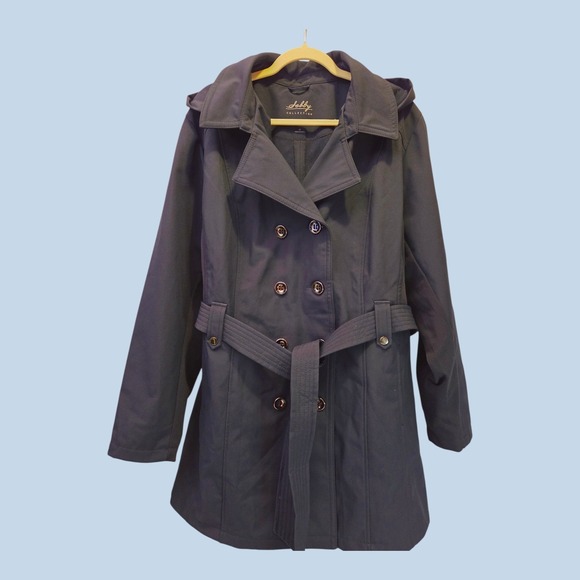 Sebby Jackets & Blazers - Sebby Collection 3X Navy Womens‎ Raincoat Windproof Water Resistant